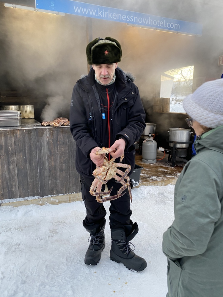 Köigskrabben im Snowhotel Kirkenes, Finnmark